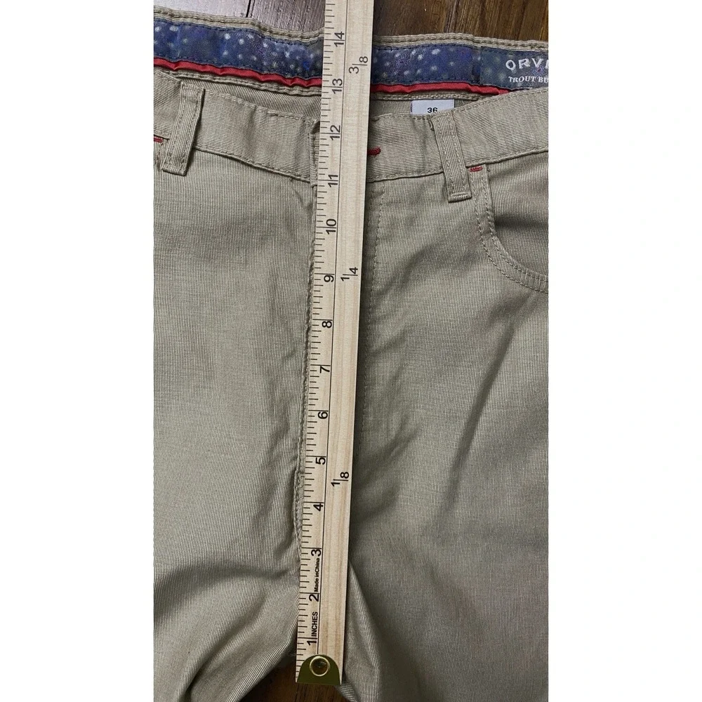 Orvis Trout Bum Mens Pants 36X30 Tan Twill Outdoor Hiking Fishing Camping Travel
